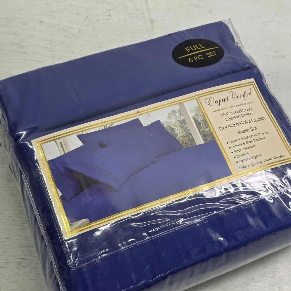 Elegant Comfort Full Bed Sheet Set 6 Pc 1500 Count Egyptian Cotton Deep Pocket